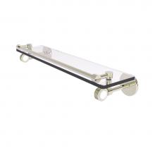 Allied Brass CV-1D-22-GAL-PNI - Clearview Collection 22 Inch Gallery Rail Glass Shelf with Dotted Accents