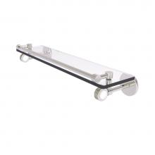 Allied Brass CV-1D-22-GAL-SN - Clearview Collection 22 Inch Gallery Rail Glass Shelf with Dotted Accents