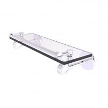 Allied Brass CV-1G-16-GAL-PC - Clearview Collection 16 Inch Gallery Rail Glass Shelf with Groovy Accents