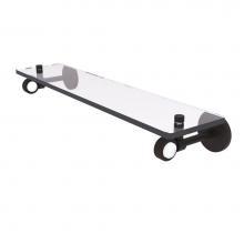 Allied Brass CV-1G-22-ORB - Clearview Collection 22 Inch Glass Shelf with Groovy Accents