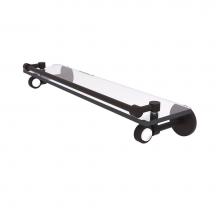 Allied Brass CV-1G-22-GAL-ORB - Clearview Collection 22 Inch Gallery Rail Glass Shelf with Groovy Accents