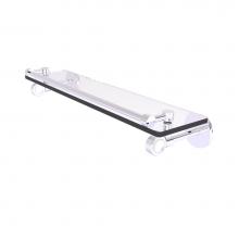 Allied Brass CV-1G-22-GAL-PC - Clearview Collection 22 Inch Gallery Rail Glass Shelf with Groovy Accents
