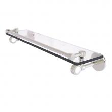 Allied Brass CV-1G-22-GAL-SN - Clearview Collection 22 Inch Gallery Rail Glass Shelf with Groovy Accents