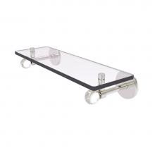 Allied Brass CV-1T-16-SN - Clearview Collection 16 Inch Glass Shelf with Twisted Accents