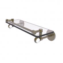 Allied Brass CV-1T-16-GAL-ABR - Clearview Collection 16 Inch Gallery Rail Glass Shelf with Twisted Accents
