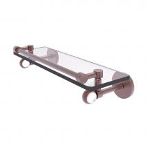 Allied Brass CV-1T-16-GAL-CA - Clearview Collection 16 Inch Gallery Rail Glass Shelf with Twisted Accents