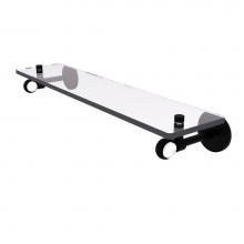 Allied Brass CV-1T-22-BKM - Clearview Collection 22 Inch Glass Shelf with Twisted Accents