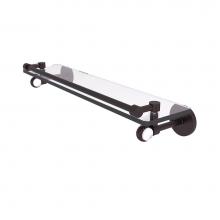Allied Brass CV-1T-22-GAL-ABZ - Clearview Collection 22 Inch Gallery Rail Glass Shelf with Twisted Accents