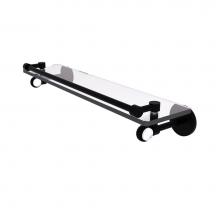 Allied Brass CV-1T-22-GAL-BKM - Clearview Collection 22 Inch Gallery Rail Glass Shelf with Twisted Accents