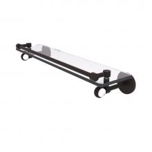 Allied Brass CV-1T-22-GAL-ORB - Clearview Collection 22 Inch Gallery Rail Glass Shelf with Twisted Accents