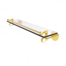 Allied Brass CV-1T-22-GAL-PB - Clearview Collection 22 Inch Gallery Rail Glass Shelf with Twisted Accents