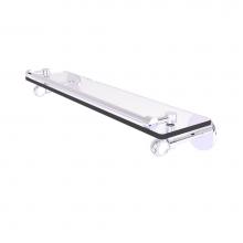 Allied Brass CV-1T-22-GAL-PC - Clearview Collection 22 Inch Gallery Rail Glass Shelf with Twisted Accents