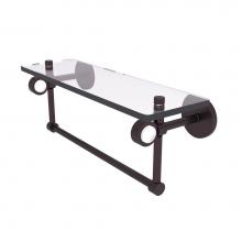 Allied Brass CV-1TB-16-ABZ - Clearview Collection 16 Inch Glass Shelf with Towel Bar