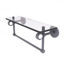 Allied Brass CV-1TB-16-GYM - Clearview Collection 16 Inch Glass Shelf with Towel Bar
