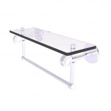 Allied Brass CV-1TB-16-SCH - Clearview Collection 16 Inch Glass Shelf with Towel Bar