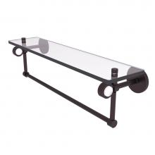 Allied Brass CV-1TB-22-ABZ - Clearview Collection 22 Inch Glass Shelf with Towel Bar