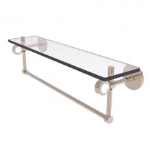 Allied Brass CV-1TB-22-PEW - Clearview Collection 22 Inch Glass Shelf with Towel Bar