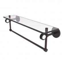 Allied Brass CV-1TBD-22-VB - Clearview Collection 22 Inch Glass Shelf with Towel Bar and Dotted Accents