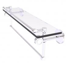 Allied Brass CV-1TBD-22-GAL-PC - Clearview Collection 22 Inch Glass Gallery Shelf with Towel Bar and Dotted Accents - Polished Chro