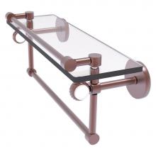 Allied Brass CV-1TBT-16-GAL-CA - Clearview Collection 16 Inch Glass Gallery Shelf with Towel Bar and Twisted Accents - Antique Copp