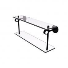 Allied Brass CV-2-16-BKM - Clearview Collection 16 Inch Two Tiered Glass Shelf