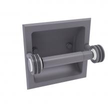 Allied Brass CV-24CD-GYM - Clearview Collection Recessed Toilet Paper Holder with Dotted Accents