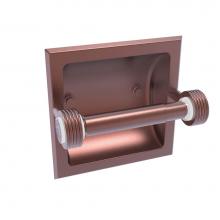 Allied Brass CV-24CG-CA - Clearview Collection Recessed Toilet Paper Holder with Groovy Accents