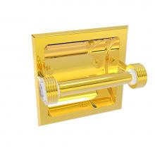 Allied Brass CV-24CG-PB - Clearview Collection Recessed Toilet Paper Holder with Groovy Accents
