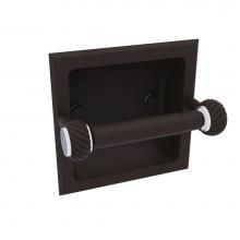 Allied Brass CV-24CT-ORB - Clearview Collection Recessed Toilet Paper Holder with Twisted Accents