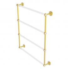 Allied Brass CV-28D-30-PB - Clearview Collection 4 Tier 30 Inch Ladder Towel Bar with Dotted Accents - Polished Brass
