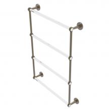 Allied Brass CV-28G-24-ABR - Clearview Collection 4 Tier 24 Inch Ladder Towel Bar with Grooved Accents - Antique Brass