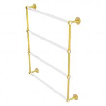 Allied Brass CV-28G-30-PB - Clearview Collection 4 Tier 30 Inch Ladder Towel Bar with Grooved Accents - Polished Brass