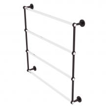 Allied Brass CV-28G-36-ABZ - Clearview Collection 4 Tier 36 Inch Ladder Towel Bar with Grooved Accents - Antique Bronze