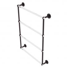 Allied Brass CV-28T-24-ABZ - Clearview Collection 4 Tier 24 Inch Ladder Towel Bar with Twisted Accents - Antique Bronze