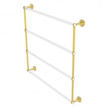 Allied Brass CV-28T-36-PB - Clearview Collection 4 Tier 36 Inch Ladder Towel Bar with Twisted Accents - Polished Brass