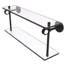 Allied Brass CV-2D-16-ORB - Clearview Collection 16 Inch Double Glass Shelf with Dotted Accents - Oil Rubbed Bronze