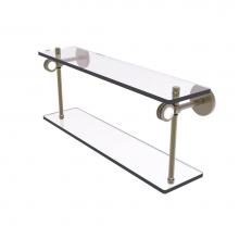 Allied Brass CV-2D-22-ABR - Clearview Collection 22 Inch Two Tiered Glass Shelf with Dotted Accents