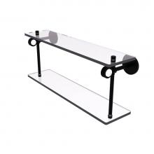 Allied Brass CV-2D-22-BKM - Clearview Collection 22 Inch Two Tiered Glass Shelf with Dotted Accents