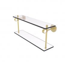Allied Brass CV-2G-16-SBR - Clearview Collection 16 Inch Two Tiered Glass Shelf with Groovy Accents
