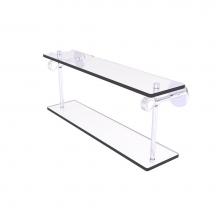 Allied Brass CV-2G-16-SCH - Clearview Collection 16 Inch Two Tiered Glass Shelf with Groovy Accents