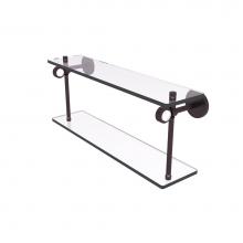 Allied Brass CV-2G-22-ABZ - Clearview Collection 22 Inch Two Tiered Glass Shelf with Groovy Accents