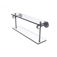 Allied Brass CV-2G-22-GYM - Clearview Collection 22 Inch Two Tiered Glass Shelf with Groovy Accents