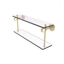 Allied Brass CV-2G-22-UNL - Clearview Collection 22 Inch Two Tiered Glass Shelf with Groovy Accents