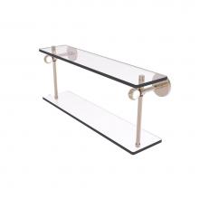 Allied Brass CV-2T-16-PEW - Clearview Collection 16 Inch Two Tiered Glass Shelf with Twisted Accents