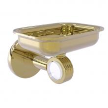 Allied Brass CV-32G-UNL - Clearview Collection Wall Mounted Soap Dish Holder with Groovy Accents