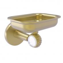 Allied Brass CV-32T-SBR - Clearview Collection Wall Mounted Soap Dish Holder with Twisted Accents