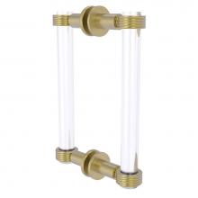 Allied Brass CV-406G-8BB-SBR - Clearview Collection 8 Inch Back to Back Shower Door Pull with Groovy Accents