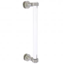 Allied Brass CV-407G-12SM-SN - Clearview Collection 12 Inch Single Side Shower Door Pull with Groovy Accents