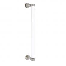Allied Brass CV-407G-18SM-SN - Clearview Collection 18 Inch Single Side Shower Door Pull with Groovy Accents