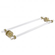 Allied Brass CV-41D-BB-24-SBR - Clearview Collection 24 Inch Back to Back Shower Door Towel Bar with Dotted Accents